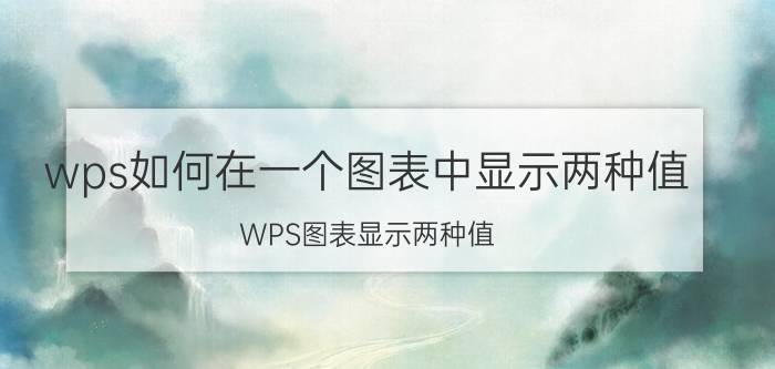 wps如何在一个图表中显示两种值 WPS图表显示两种值